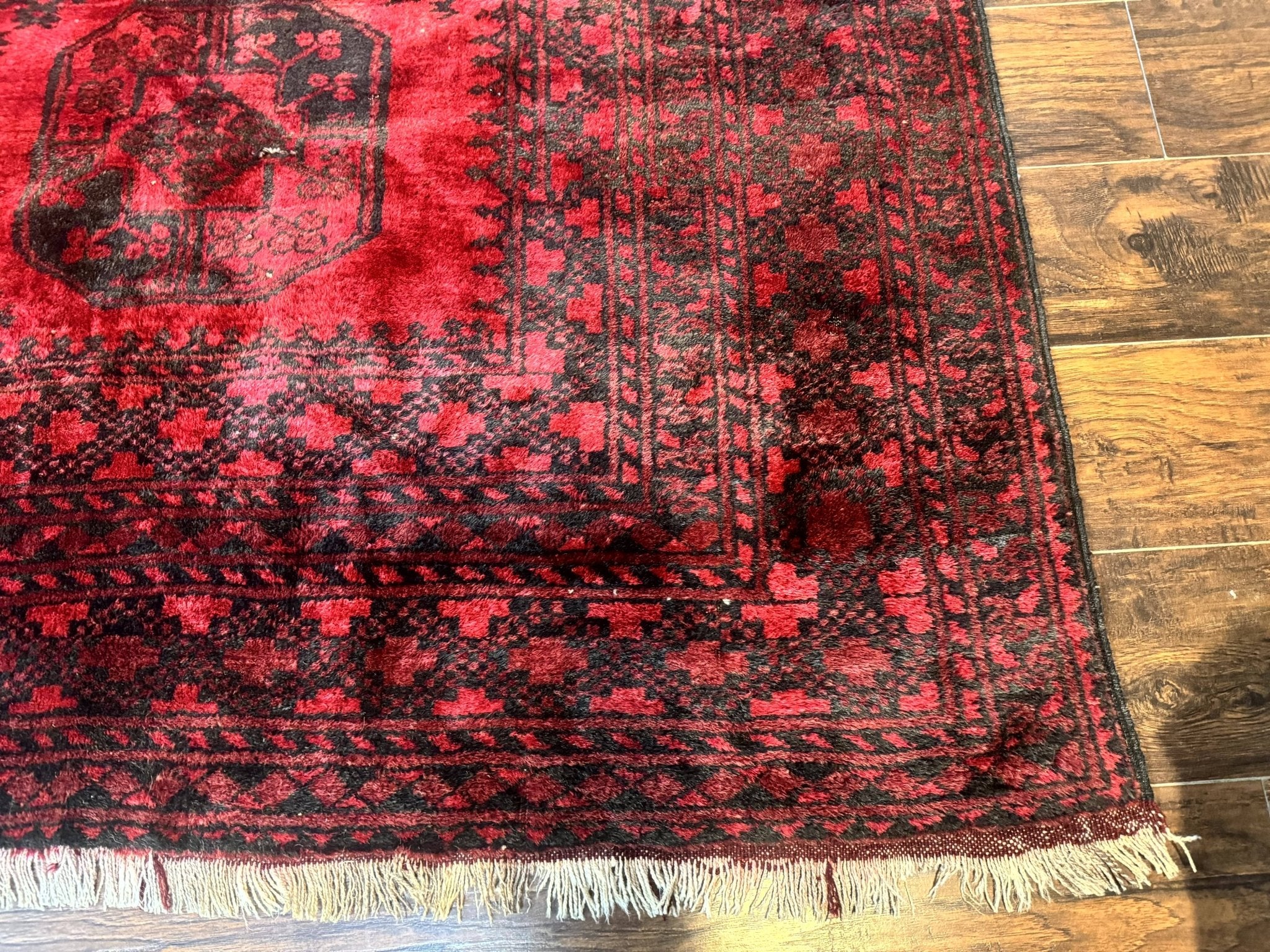 Afghan Turkoman Rug 9x10, Red Beshir Carpet, Tribal, Wool, Antique - Jewel RugsShopify CollectiveHUNTEDFOX - Afghan Turkoman Rug 9x10, Red Beshir Carpet, Tribal, Wool, Antique