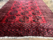Afghan Turkoman Rug 9x10, Red Beshir Carpet, Tribal, Wool, Antique - Jewel RugsShopify CollectiveHUNTEDFOX - Afghan Turkoman Rug 9x10, Red Beshir Carpet, Tribal, Wool, Antique