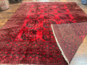 Afghan Turkoman Rug 9x10, Red Beshir Carpet, Tribal, Wool, Antique - Jewel RugsShopify CollectiveHUNTEDFOX - Afghan Turkoman Rug 9x10, Red Beshir Carpet, Tribal, Wool, Antique