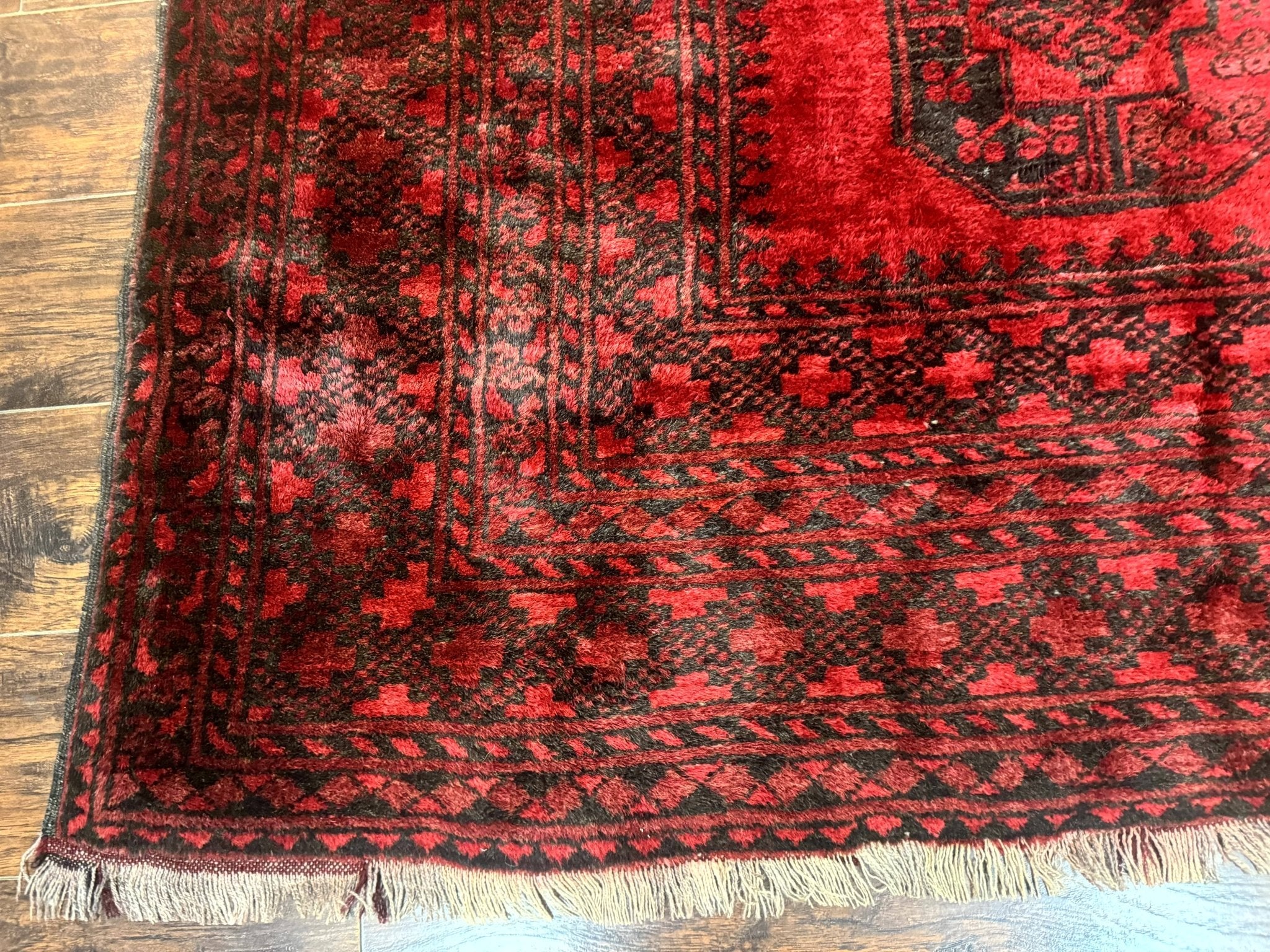 Afghan Turkoman Rug 9x10, Red Beshir Carpet, Tribal, Wool, Antique - Jewel RugsShopify CollectiveHUNTEDFOX - Afghan Turkoman Rug 9x10, Red Beshir Carpet, Tribal, Wool, Antique