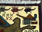 Afghan War Rug, Helicopters Tanks Guns, Handmade, Wool, 2x3 - Jewel RugsShopify CollectiveHUNTEDFOX - Afghan War Rug, Helicopters Tanks Guns, Handmade, Wool, 2x3