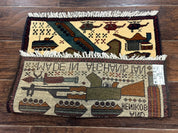 Afghan War Rug, Helicopters Tanks Guns, Handmade, Wool, 2x3 - Jewel RugsShopify CollectiveHUNTEDFOX - Afghan War Rug, Helicopters Tanks Guns, Handmade, Wool, 2x3