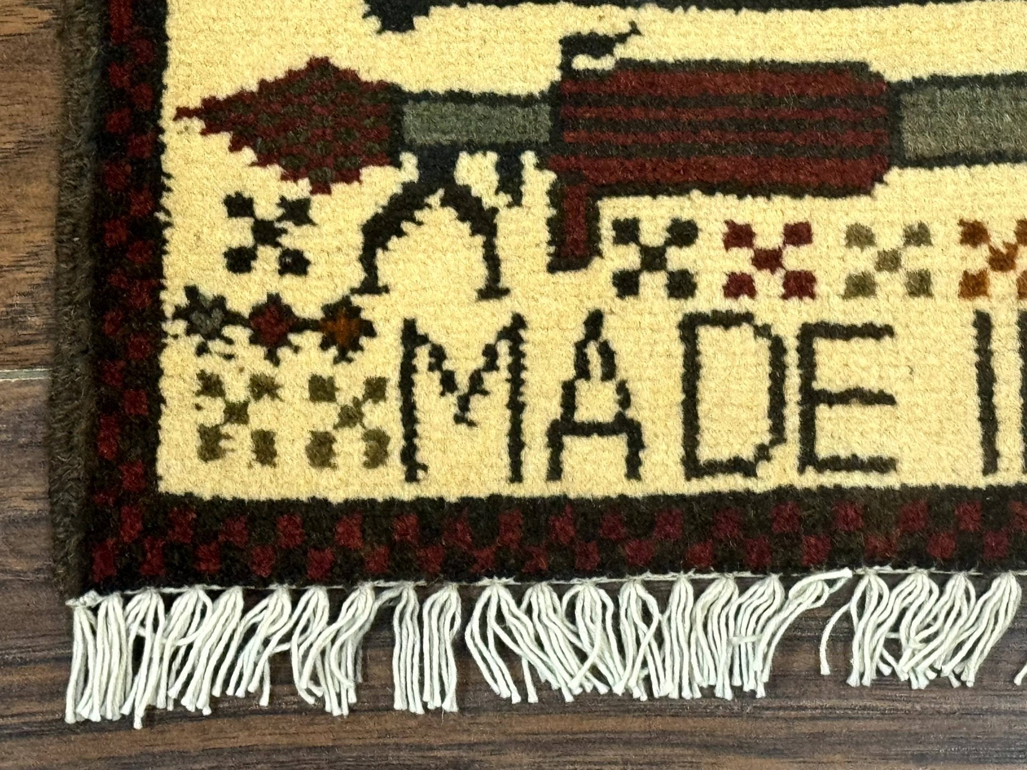 Afghan War Rug, Helicopters Tanks Guns, Handmade, Wool, 2x3 - Jewel RugsShopify CollectiveHUNTEDFOX - Afghan War Rug, Helicopters Tanks Guns, Handmade, Wool, 2x3
