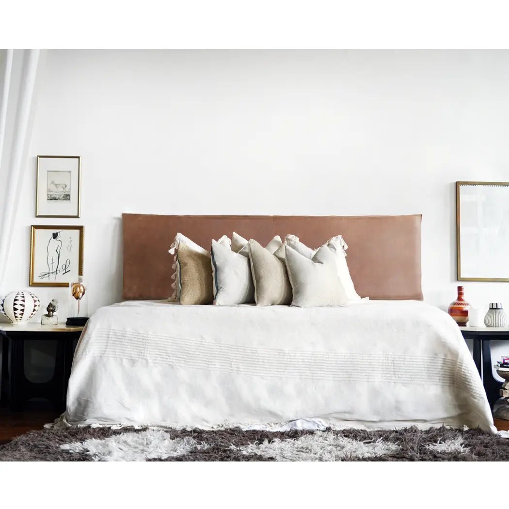 Aged Tan Leather Wall - Mount Headboard - H|F AtelierShopify CollectiveHUNTEDFOX - Aged Tan Leather Wall - Mount Headboard