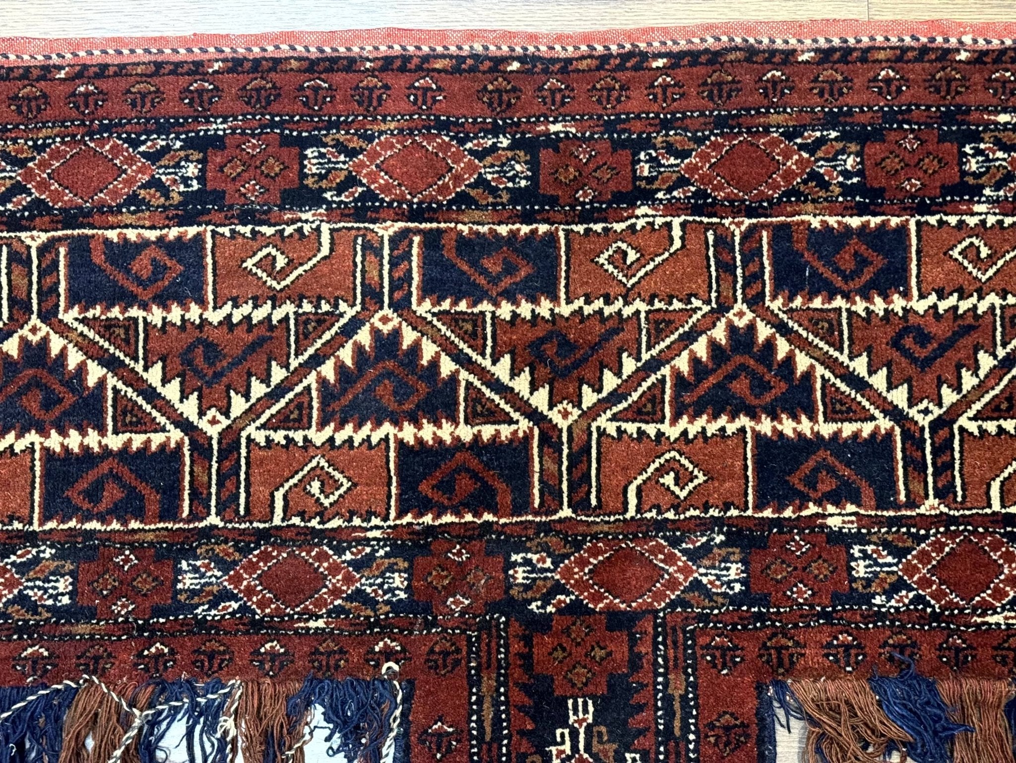 Antique Afghan Beshir Tent Header Textile Rug, Tribal Collectible, Wool - Jewel RugsShopify CollectiveHUNTEDFOX - Antique Afghan Beshir Tent Header Textile Rug, Tribal Collectible, Wool