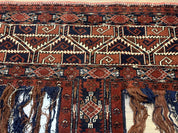 Antique Afghan Beshir Tent Header Textile Rug, Tribal Collectible, Wool - Jewel RugsShopify CollectiveHUNTEDFOX - Antique Afghan Beshir Tent Header Textile Rug, Tribal Collectible, Wool