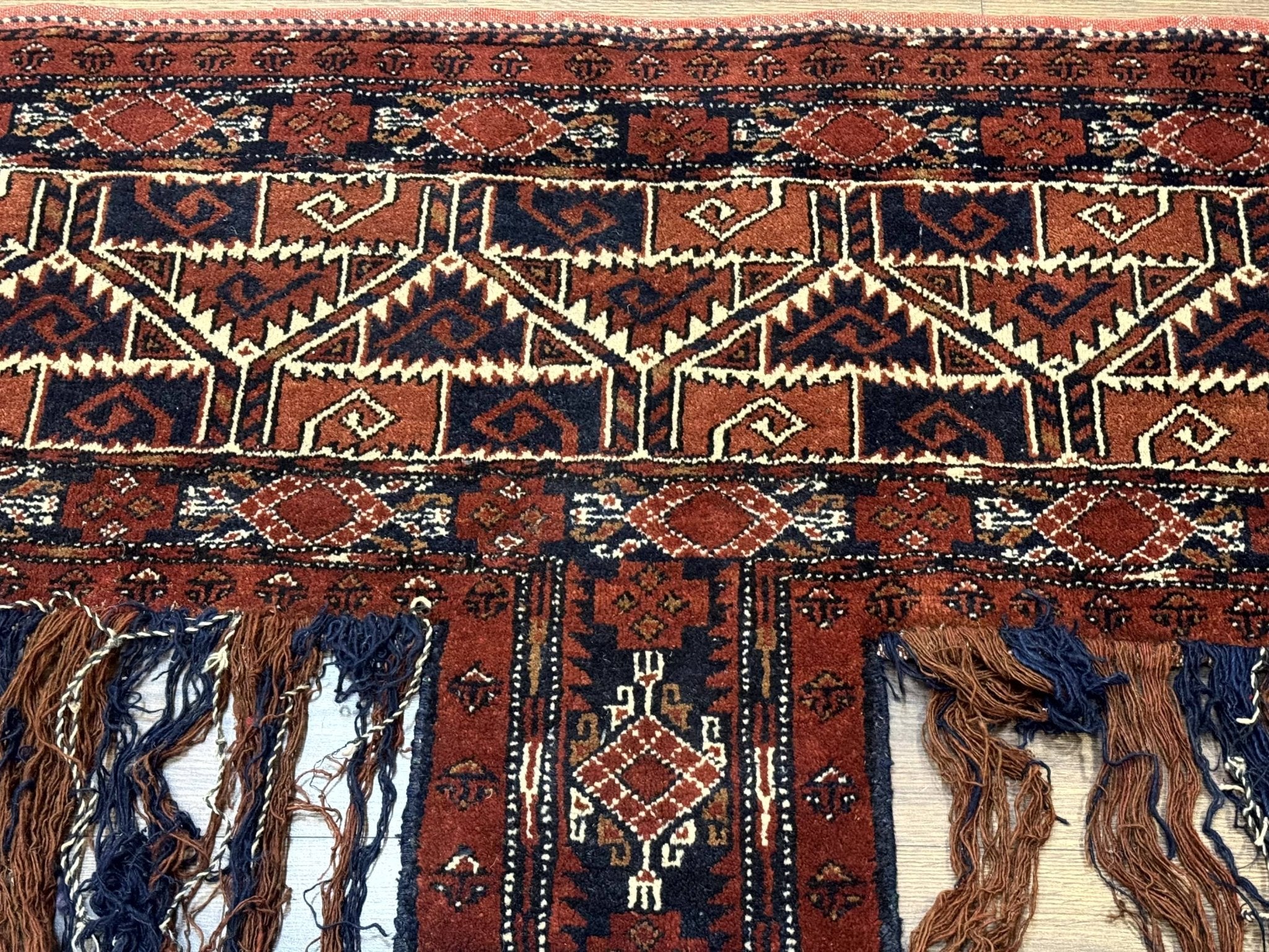 Antique Afghan Beshir Tent Header Textile Rug, Tribal Collectible, Wool - Jewel RugsShopify CollectiveHUNTEDFOX - Antique Afghan Beshir Tent Header Textile Rug, Tribal Collectible, Wool