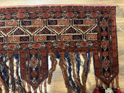 Antique Afghan Beshir Tent Header Textile Rug, Tribal Collectible, Wool - Jewel RugsShopify CollectiveHUNTEDFOX - Antique Afghan Beshir Tent Header Textile Rug, Tribal Collectible, Wool