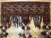 Antique Afghan Beshir Tent Header Textile Rug, Tribal Collectible, Wool - Jewel RugsShopify CollectiveHUNTEDFOX - Antique Afghan Beshir Tent Header Textile Rug, Tribal Collectible, Wool