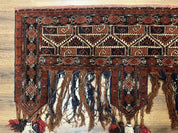 Antique Afghan Beshir Tent Header Textile Rug, Tribal Collectible, Wool - Jewel RugsShopify CollectiveHUNTEDFOX - Antique Afghan Beshir Tent Header Textile Rug, Tribal Collectible, Wool