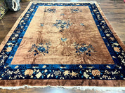 Antique Chinese Wool Rug 9x12, Large Peking Carpet, Handmade, Nichols Rug - Jewel RugsShopify CollectiveHUNTEDFOX - Antique Chinese Wool Rug 9x12, Large Peking Carpet, Handmade, Nichols Rug
