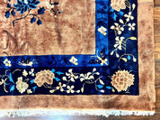 Antique Chinese Wool Rug 9x12, Large Peking Carpet, Handmade, Nichols Rug - Jewel RugsShopify CollectiveHUNTEDFOX - Antique Chinese Wool Rug 9x12, Large Peking Carpet, Handmade, Nichols Rug