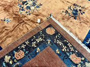 Antique Chinese Wool Rug 9x12, Large Peking Carpet, Handmade, Nichols Rug - Jewel RugsShopify CollectiveHUNTEDFOX - Antique Chinese Wool Rug 9x12, Large Peking Carpet, Handmade, Nichols Rug