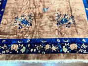 Antique Chinese Wool Rug 9x12, Large Peking Carpet, Handmade, Nichols Rug - Jewel RugsShopify CollectiveHUNTEDFOX - Antique Chinese Wool Rug 9x12, Large Peking Carpet, Handmade, Nichols Rug