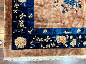 Antique Chinese Wool Rug 9x12, Large Peking Carpet, Handmade, Nichols Rug - Jewel RugsShopify CollectiveHUNTEDFOX - Antique Chinese Wool Rug 9x12, Large Peking Carpet, Handmade, Nichols Rug