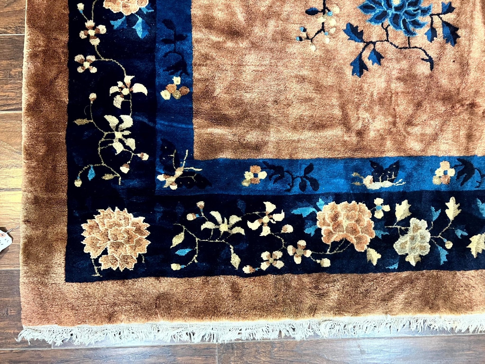 Antique Chinese Wool Rug 9x12, Large Peking Carpet, Handmade, Nichols Rug - Jewel RugsShopify CollectiveHUNTEDFOX - Antique Chinese Wool Rug 9x12, Large Peking Carpet, Handmade, Nichols Rug