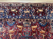 Antique Indo Persian Kerman Rug 9x12 Red Manchester Wool Animal Pictorials, Fine 290 KPSI - Jewel RugsShopify CollectiveHUNTEDFOX - Antique Indo Persian Kerman Rug 9x12 Red Manchester Wool Animal Pictorials, Fine 290 KPSI