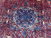 Antique Indo Persian Kerman Rug 9x12 Red Manchester Wool Animal Pictorials, Fine 290 KPSI - Jewel RugsShopify CollectiveHUNTEDFOX - Antique Indo Persian Kerman Rug 9x12 Red Manchester Wool Animal Pictorials, Fine 290 KPSI