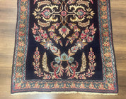 Antique Persian Kerman Rug 2.8 x 4, Navy Blue, Floral - Jewel RugsShopify CollectiveHUNTEDFOX - Antique Persian Kerman Rug 2.8 x 4, Navy Blue, Floral
