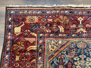 Antique Persian Rug 4x7, Blue and Red Malayer Carpet, Rare - Jewel RugsShopify CollectiveHUNTEDFOX - Antique Persian Rug 4x7, Blue and Red Malayer Carpet, Rare