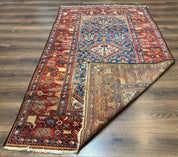 Antique Persian Rug 4x7, Blue and Red Malayer Carpet, Rare - Jewel RugsShopify CollectiveHUNTEDFOX - Antique Persian Rug 4x7, Blue and Red Malayer Carpet, Rare