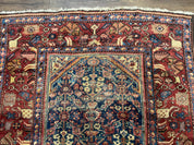 Antique Persian Rug 4x7, Blue and Red Malayer Carpet, Rare - Jewel RugsShopify CollectiveHUNTEDFOX - Antique Persian Rug 4x7, Blue and Red Malayer Carpet, Rare