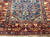 Antique Persian Rug 4x7, Blue and Red Malayer Carpet, Rare - Jewel RugsShopify CollectiveHUNTEDFOX - Antique Persian Rug 4x7, Blue and Red Malayer Carpet, Rare