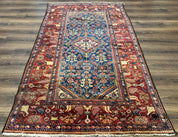 Antique Persian Rug 4x7, Blue and Red Malayer Carpet, Rare - Jewel RugsShopify CollectiveHUNTEDFOX - Antique Persian Rug 4x7, Blue and Red Malayer Carpet, Rare
