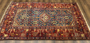 Antique Persian Rug 4x7, Blue and Red Malayer Carpet, Rare - Jewel RugsShopify CollectiveHUNTEDFOX - Antique Persian Rug 4x7, Blue and Red Malayer Carpet, Rare