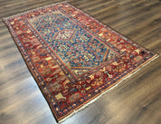 Antique Persian Rug 4x7, Blue and Red Malayer Carpet, Rare - Jewel RugsShopify CollectiveHUNTEDFOX - Antique Persian Rug 4x7, Blue and Red Malayer Carpet, Rare