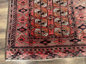 Antique Turkoman Rug 3.7 x 6.7, Red, Wool Runner Rug - Jewel RugsShopify CollectiveHUNTEDFOX - Antique Turkoman Rug 3.7 x 6.7, Red, Wool Runner Rug
