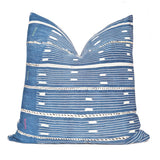 Artisan Light Blue and White Striped Throw Pillows