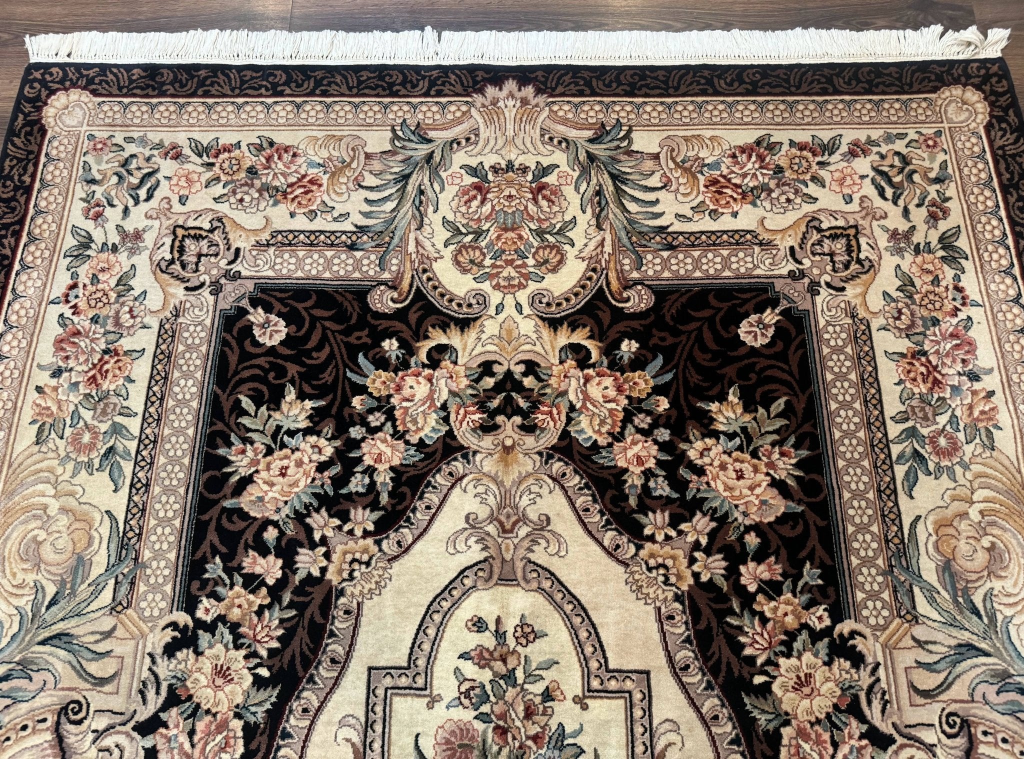 Aubusson Rug 6x9, European Design, Fine 170 KPSI, Elegant Carpet - Jewel RugsShopify CollectiveHUNTEDFOX - Aubusson Rug 6x9, European Design, Fine 170 KPSI, Elegant Carpet