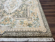 Aubusson Rug 8x10, Very Fine 225 KPSI, Floral, French European Design, Pakistani Carpet - Jewel RugsShopify CollectiveHUNTEDFOX - Aubusson Rug 8x10, Very Fine 225 KPSI, Floral, French European Design, Pakistani Carpet