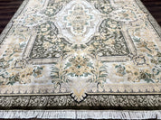 Aubusson Rug 8x10, Very Fine 225 KPSI, Floral, French European Design, Pakistani Carpet - Jewel RugsShopify CollectiveHUNTEDFOX - Aubusson Rug 8x10, Very Fine 225 KPSI, Floral, French European Design, Pakistani Carpet