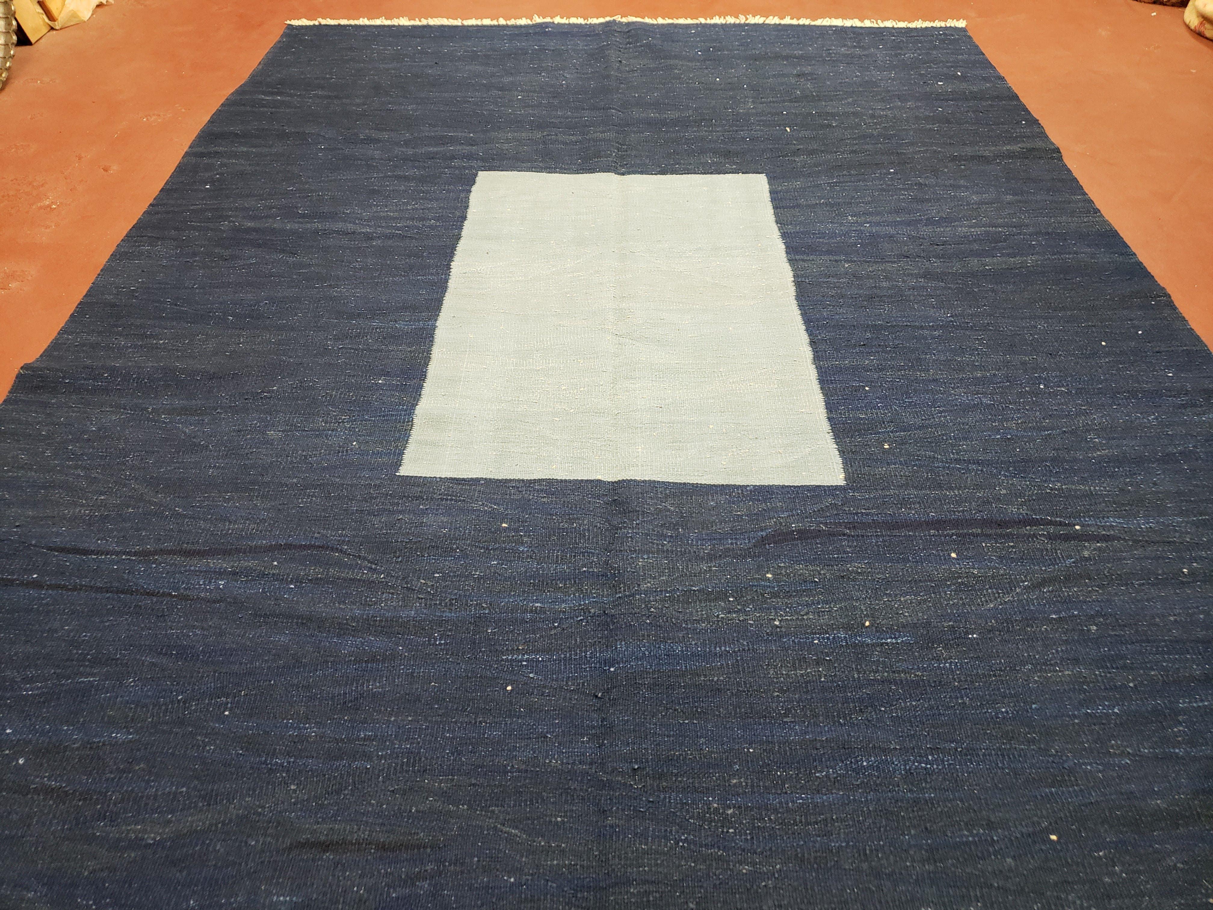 Large Turkish Kilim Rug, 6x9 - 7x10 Rug, Flatweave Carpets, Blue Rug, Abstract Rug, Playroom Rug, Rug for Nursery Room, Boho Rug, Wool