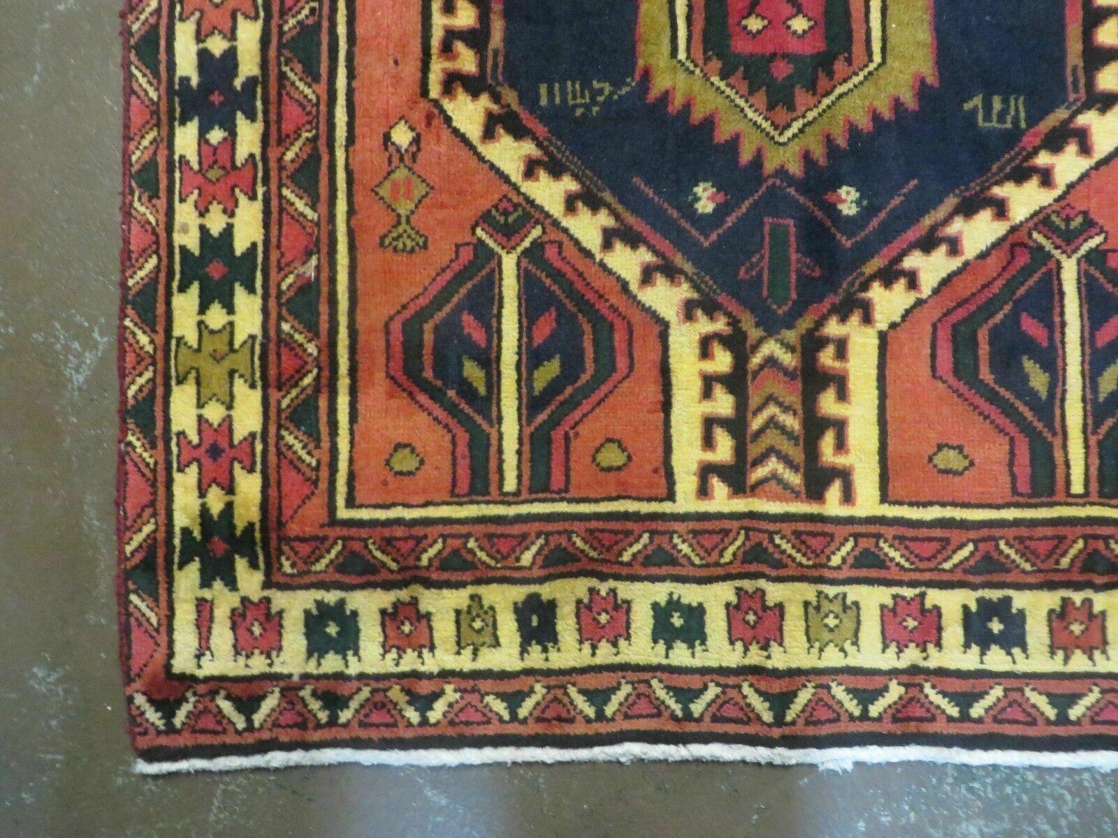 3' 4"X 7' Antique Handmade Turkish Wool Rug Organic #101