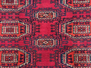 Antique Turkoman Salor Rug, Turkoman Textile, Fine 400 KPSI, Red, Persian Tribal Rug
