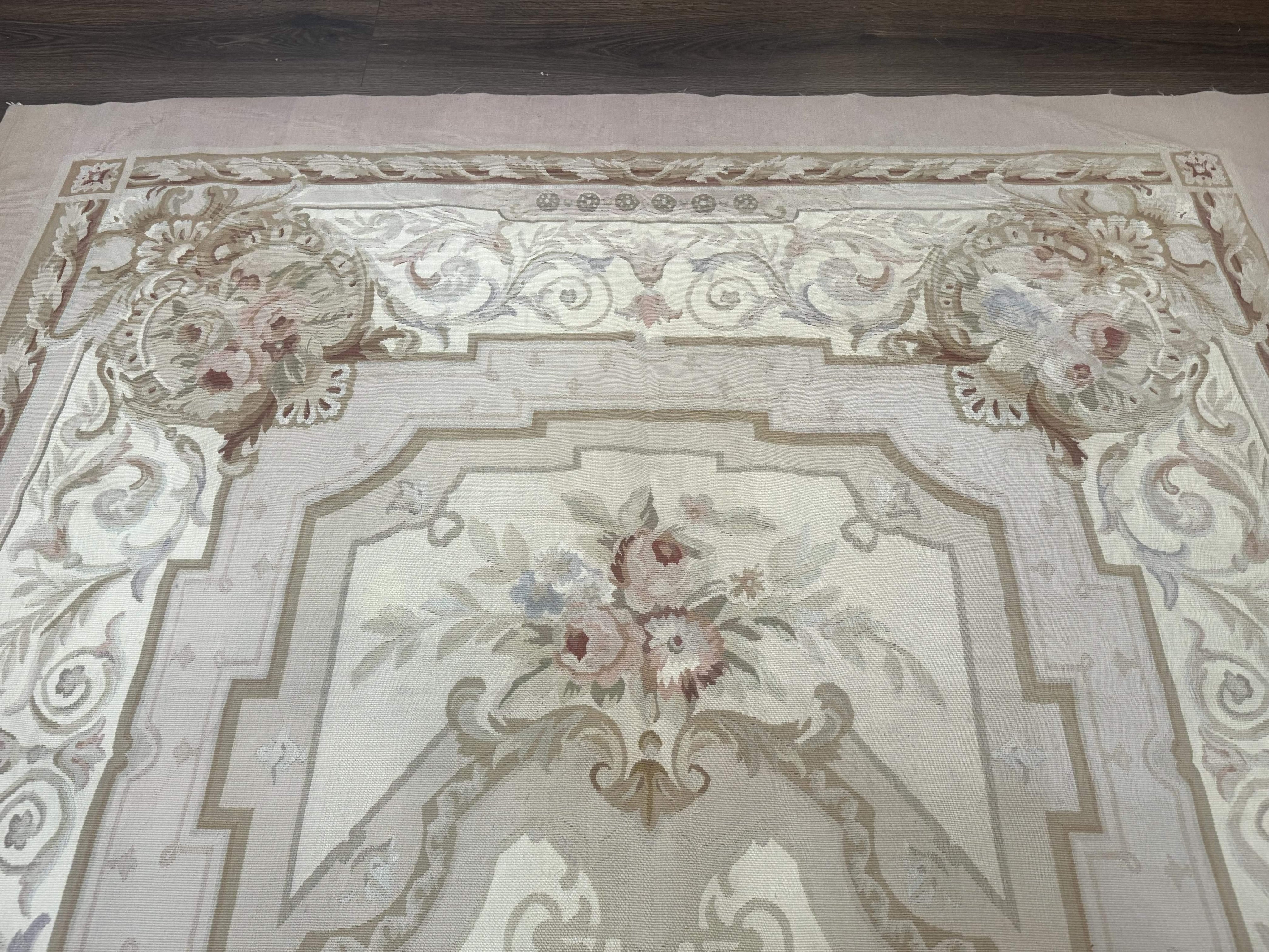 Aubusson Rug 6x9, Elegant, Flatweave, French European Design