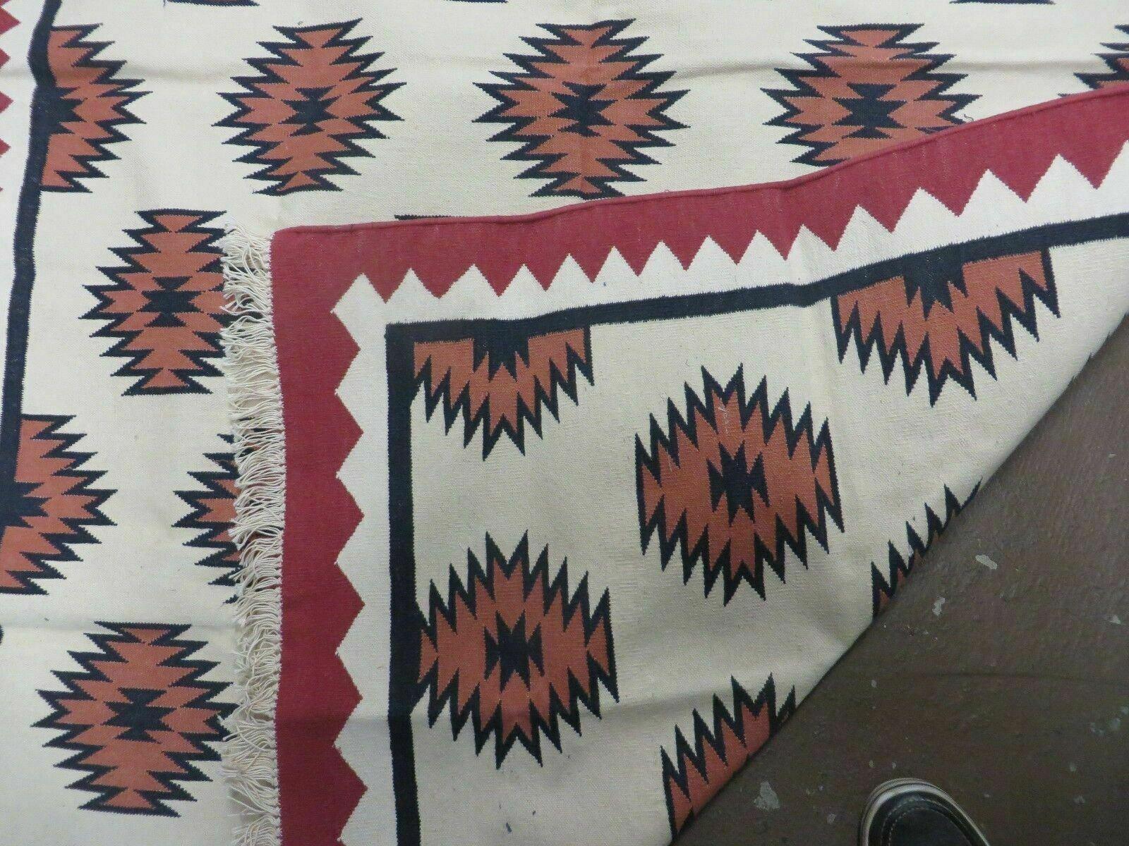 5' X 8' Hand Woven Wool Rug Contemporary Kilim Dhurrie Modern Oriental Area Rug