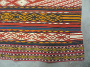 6' X 10' Antique 1930 Turkish Jajim Kilim Handmade Flat Weave Wool Rug Veg Dye