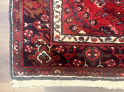 Red Persian Rug 2.6 x 6.8, Floral, Antique Per'sian Carpet, Persian Malayer Rug, Hamadan Rug