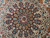 Round Silk Rug 3x3, Extremely Fine 580 KSPI, Sino Persian Round Handmade Carpet, Silk on Silk