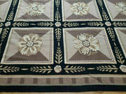 9' X 12' Handmade English Aubusson Savonnerie Design Needlepoint Wool Rug Nice