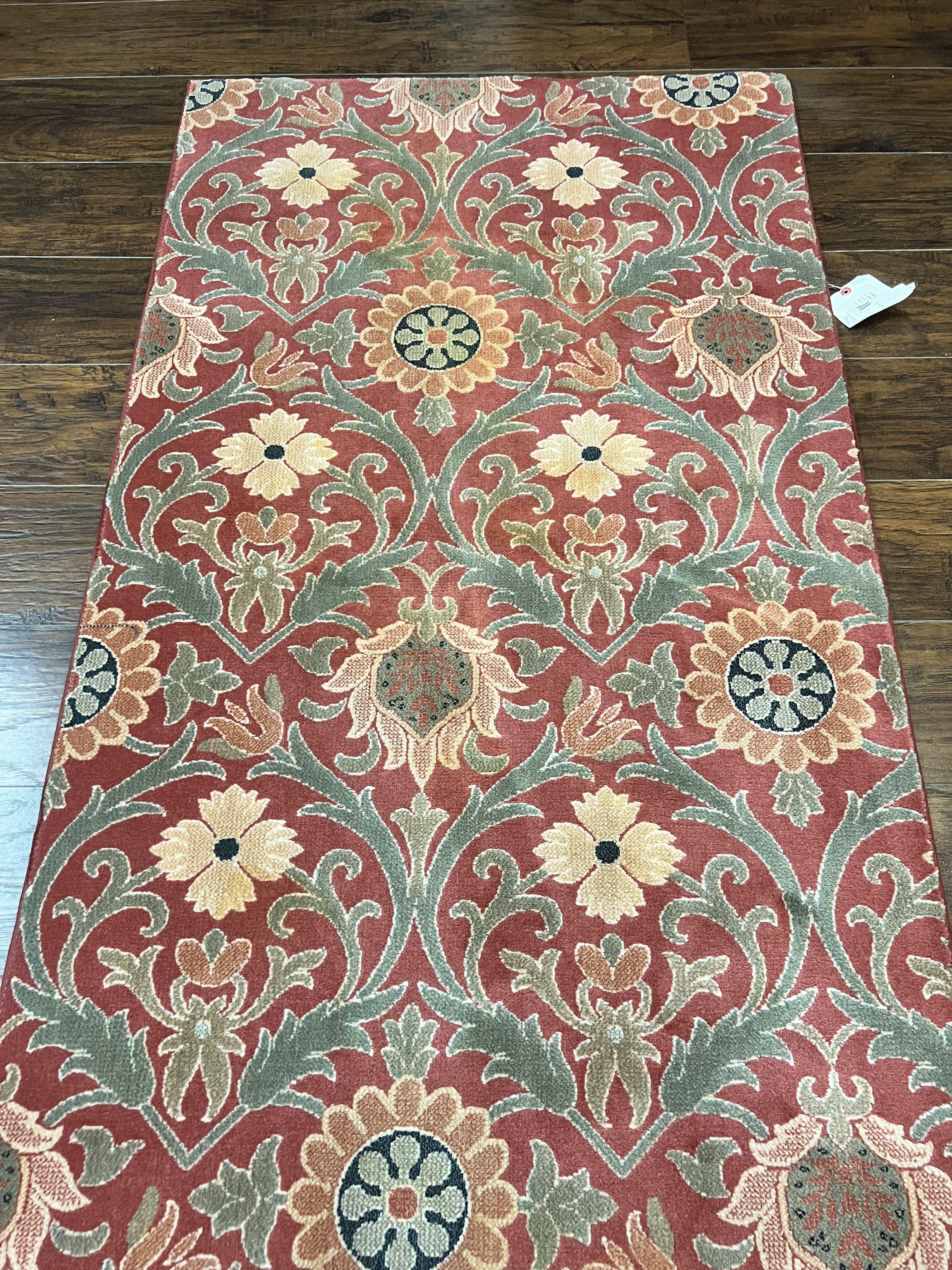 Runner Rug 3 x 14.7, Long Hallway Rug, Wool, Power Loomed, Contemporary, Floral