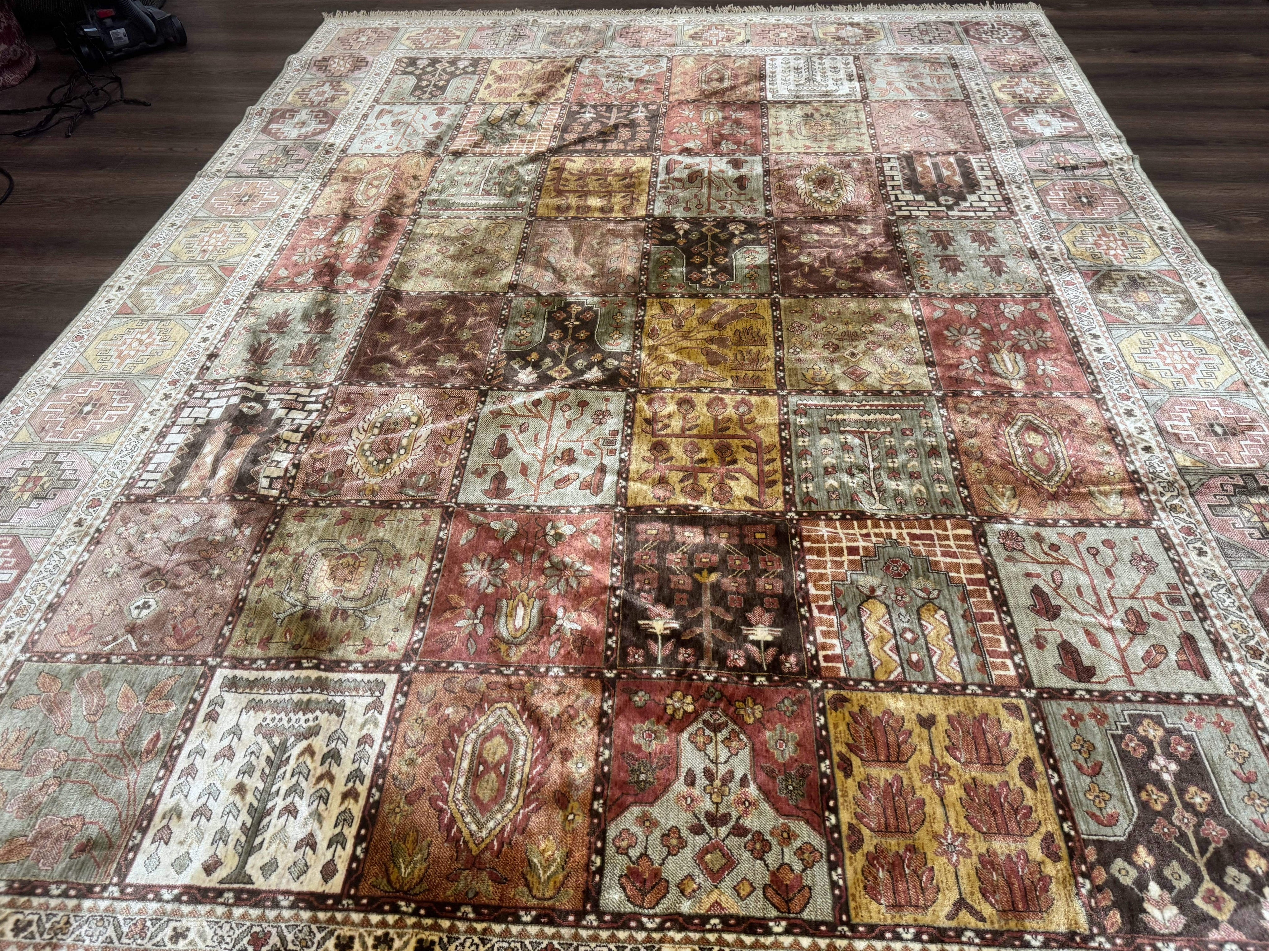 Panel Design Rug 8 x 10.6, Oriental Carpet, Belgium Power Loomed Rug