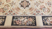 Needlepoint Rug 8x10ft Allover European Design Flowers 100% Wool Hand Knotted Aubusson Area Rug Brand New Flatweave Needle Point Carpet Chic