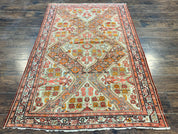 Wonderful Antique Persian Malayer Rug 4x6, Wool Hand Knotted Authentic Oriental Carpet, Very Fine