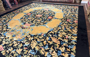 Antique Chinese Peking Rug 12.6 x 14.9, Palace Size Asian Oriental Carpet, Art Deco Rug, Rare