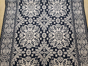 4x6 Power-Loomed Rug Dark Navy Blue & Ivory Oriental Carpet Nice